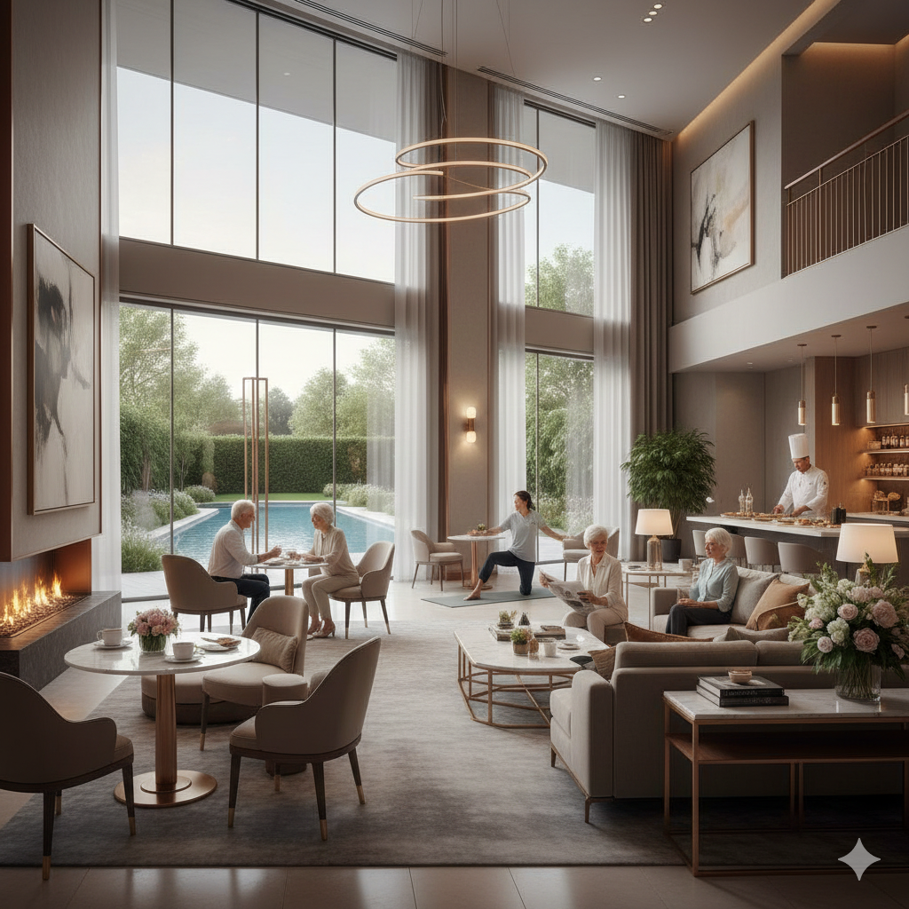 Asilo de Luxo: Entendendo o Conceito Moderno de Hotelaria Sênior e Cuidado Especializado